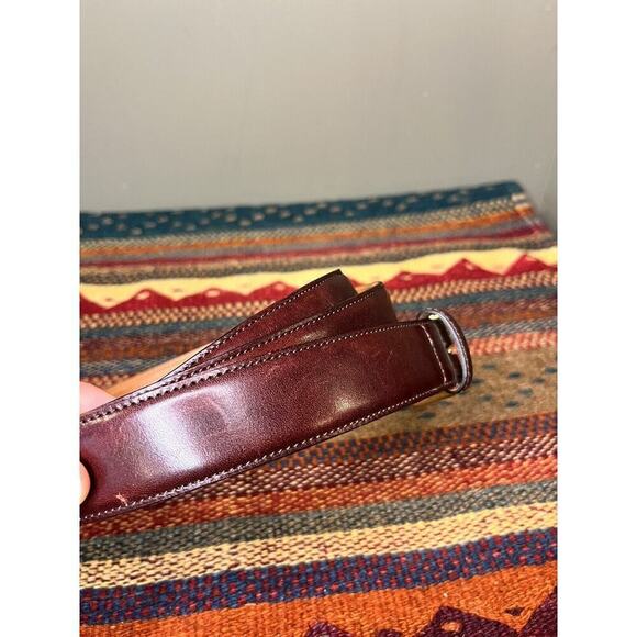 Trafalgar 1101TF71-602 Men's Burgundy Hand Polished Cortina Leather Belt 42 - Picture 3 of 7